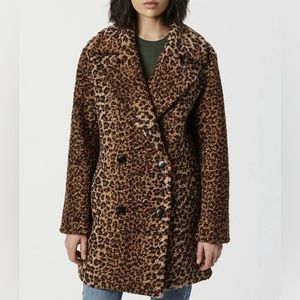 Bernardo Animal Print Double Breasted Coat